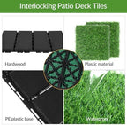 Treela 48 Pcs 12"x12" Plastic Interlocking Deck Tiles and Artificial Grass - Image 4