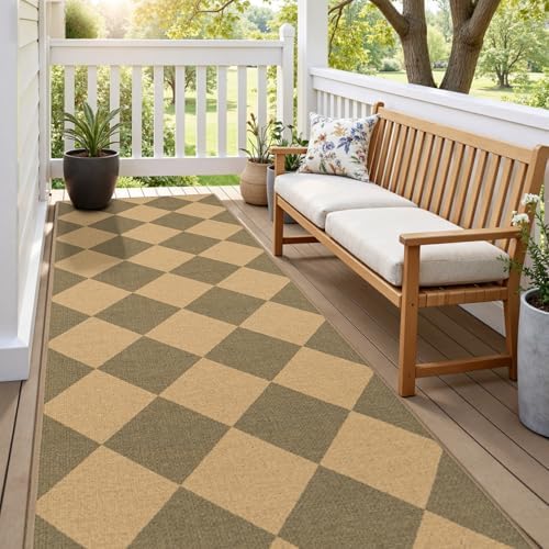 Lessymo Checkered Runner Rug 2.6x8 - Image 2
