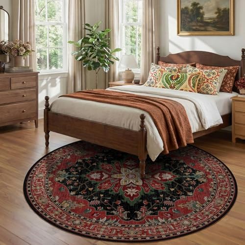RELEANY Washable Area Rug, Round 8ft - Image 3