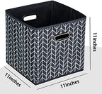Black Foldable Storage Cubes Bins, Fabric Storage Box Cubes Organizer Baskets - Image 2