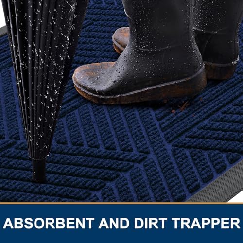 Smiry Front Door Mat Outside Entrance, Low Profile Rubber Doormat - Image 3