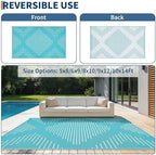 Garvee 6x9 Area Rugs Plastic Reversible Patio Rugs Outdoor Waterproof - Image 5