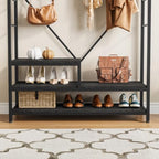 Garvee Coat Rack with Shoe Storage, 16 Hooks, Entryway Organizer - Image 4