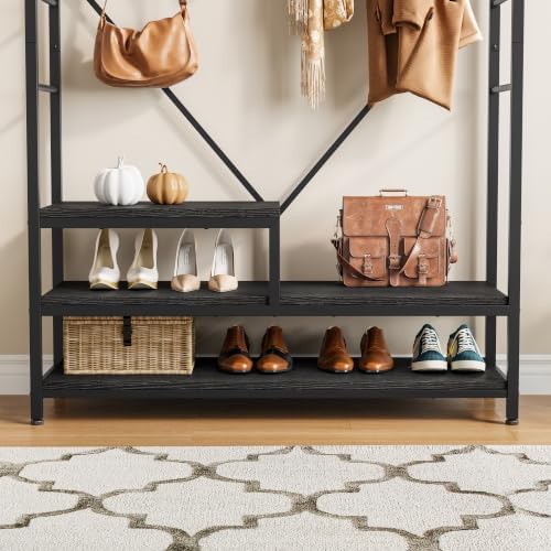 Garvee Coat Rack with Shoe Storage, 16 Hooks, Entryway Organizer - Image 4
