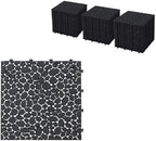 60 Pcs Floor Tiles, Pebble Pattern Plastic Interlocking Deck Tiles, Outdoor by Unknown