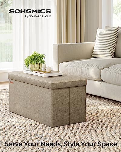 SONGMICS 30 Inches Folding Storage Ottoman Bench, Load 660 lb - Image 3