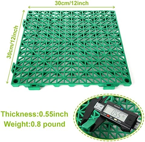 12 Pack 12'' x 12'' Interlocking Rubber Outdoor Flooring Tiles Non-Slip Shower - Image 2