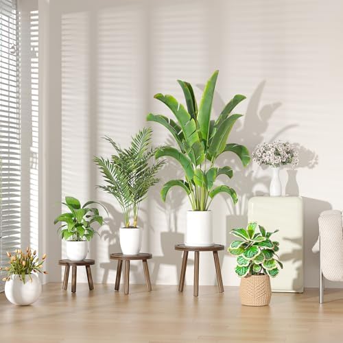 5-Pack Wood Plant Stands Indoor, Single Plant Stand - Image 3