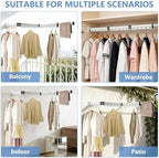 Clothes Drying Rack Wall Mounted, 3-Fold Space-Saving Drying Rack Clothing - Image 6