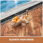 Acacia Wood Interlocking Deck Tiles 27 Pcs, Waterproof and Easy Installation - Image 7