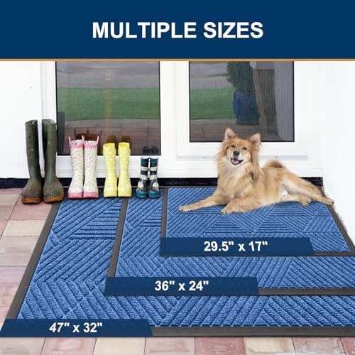 Smiry Front Door Mat Outside Entrance, Low Profile Rubber Doormat - Image 2