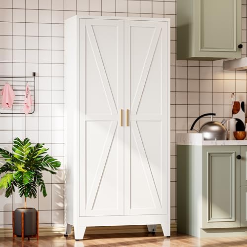 Bevivog 71" Kitchen Pantry Cabinet, Metal Storage Cabinet by BevivogStylishCabinetsOrganizeYourSpace