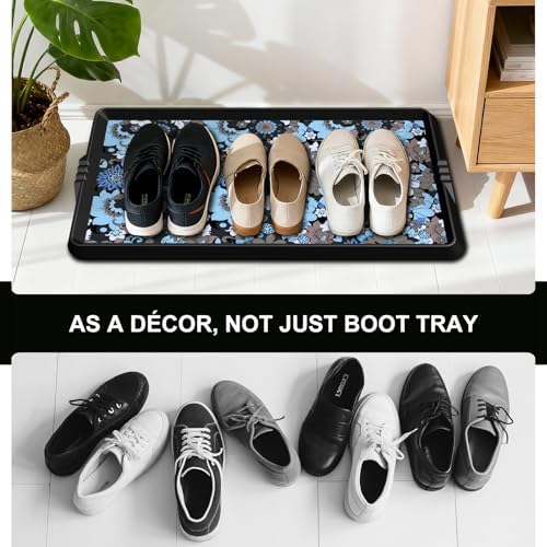 BEHERO Boot Tray Shoe Mat Decorative Patterned, Rubber Shoe Matt Tray - Image 5