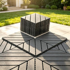 44 Pack Dark Gray 12x12 PP Plastic Interlocking Deck Tiles, Waterproof Indoor by JIATULUNVO