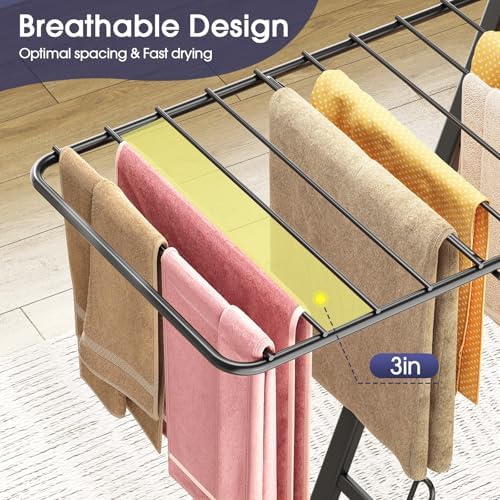 APEXCHASER Clothes Drying Rack, 67.7" L Height Adjustable - Image 5