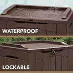 Devoko 30 Gallon Resin Deck Box Outdoor Indoor Waterproof Storage Box - Image 2