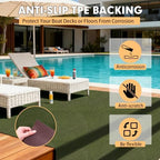 Grefinity Marine Carpet, 6 FT x 18 FT Olive Green Indoor Outdoor Carpet - Image 5