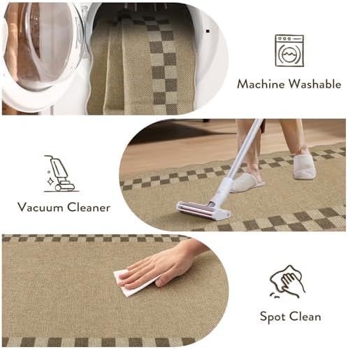 LIVEBOX Scalloped Easy Jute Checkered Runner Rug - Image 6