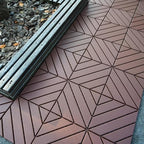 Plastic Interlocking Deck Tiles 12"x12" Waterproof Outdoor Patio Flooring PP by WONSHREE