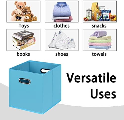 Black Foldable Storage Cubes Bins, Fabric Storage Box Cubes Organizer Baskets - Image 3