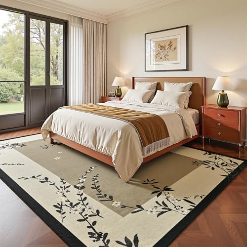 Easy Jute 5x7 Living Room Rug Brown Cherry Blossom Branch - Image 4