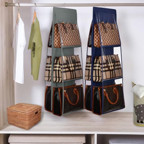 Lirex Medium and Large Handbag Hanging Purse Storage Organizer, Oxford Cloth - Image 6