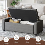 Upholstered Ottoman with Storage Bench - Image 4