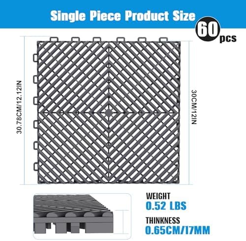 Jocoevol 60-Pcs Interlocking Tile, Non-Slip Heavy-Duty Polypropylene Splicing - Image 2