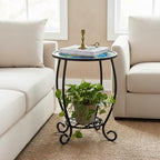 LIFFY Patio Side Tables, Round Decorative Plant Stand & Accent Table - Image 2