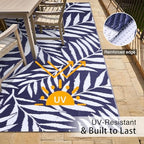 OLANLY Outdoor Rug 5x8 ft Waterproof Reversible Leaf Mat - Image 4