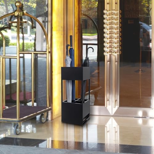 MyGift Premium Hotel Series Opaque Black Acrylic Freestanding Umbrella Holder - Image 3