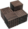PrimeZone 54 PCS Solid Acacia Wood Interlocking Patio Deck Tiles Outdoor by PrimeZone