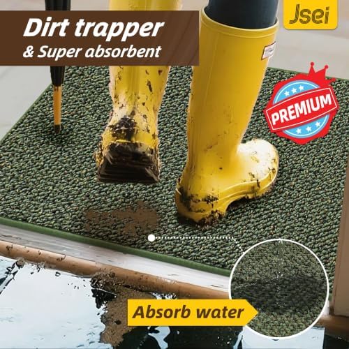 JSEI Dirt Trapper Door Mat 20" x 32", Non-Slip Washable Doormats - Image 4