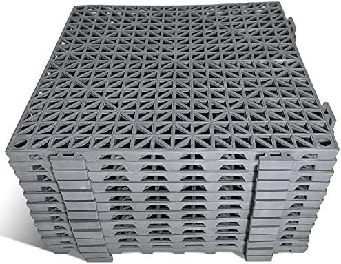 12 Pack Modular Interlocking Cushion 11.6" x 11.6" Rubber Mat Floor Tile Mats - Image 2