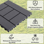 44 Pack Plastic Interlocking Patio Deck Tiles Waterproof All Weather - Image 3