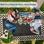 Outdoor Rug 8x10 Waterproof Patio Rugs Modern Checkered Reversible Mat - Image 7