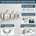 Brushed Nickel Coat Rack Wall Mount - Image 4