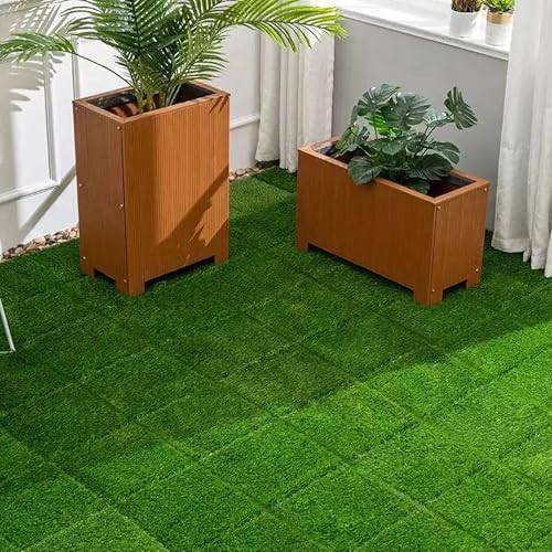 36Pcs Artificial Grass Tiles 12"x12" Outdoor Interlocking Turf Squares Deck - Image 5