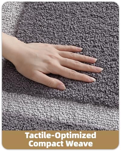 Color&Geometry Bathroom Rugs, Microfiber Bath Rugs, Dark and Light Grey - Image 7