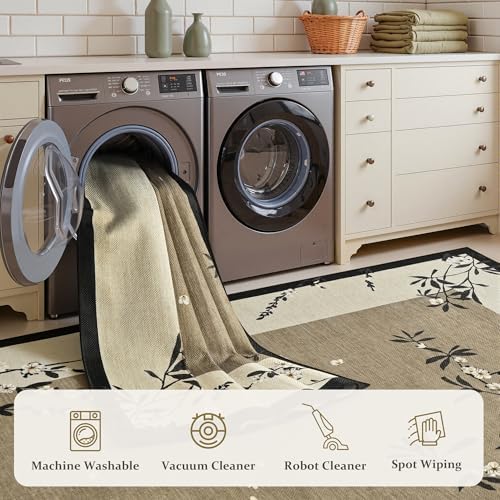 Easy Jute 5x7 Living Room Rug Brown Cherry Blossom Branch - Image 6