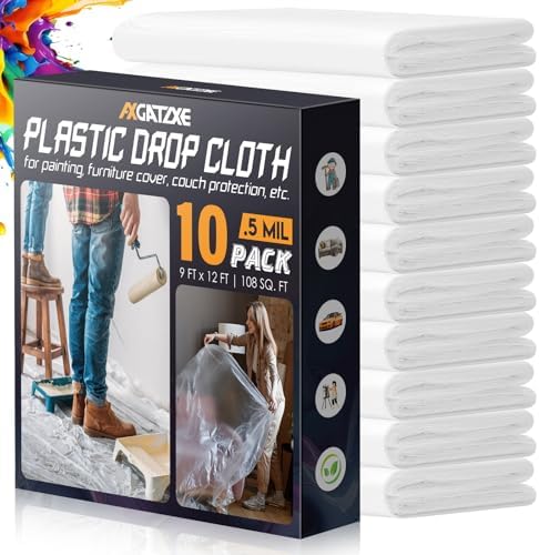 Axgatoxe 12 x 9 Ft Plastic Drop Cloths by AXgatoxe