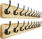 Dseap Coat Rack Wall: 38-1/4" Long, Heavy-Duty, 10-Double-Hooks Wooden Wall by Dseap