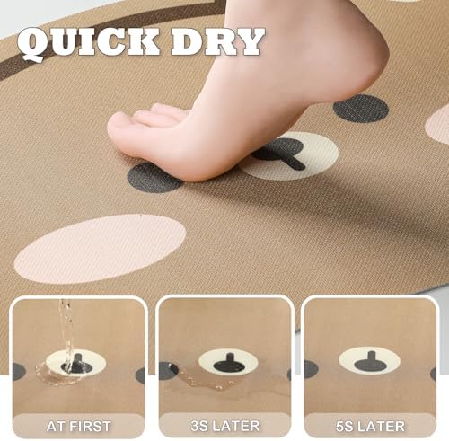 Cute Bear Bath Mat, Microfiber Ultra Thin Bathroom Rugs Fit Under Door Quick - Image 4