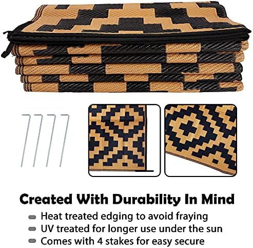 SAND MINE Reversible Mats, Plastic Straw Rug, Modern Area Rug, Large Floor Mat - Image 4