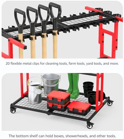 CCCEI Garage Organization with Wheels, Outdoor Gargen Yard Shed Tools Organizer - Image 4