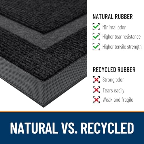 OLANLY Front Door Mat Outside 35x30, All-Season Heavy-Duty Rubber Doormat - Image 4