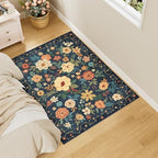 DUKINO 3x4 Area Rug, Floral Washable Rug by DUKINO