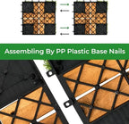 Interlocking Acacia Wood and Artificial Grass Deck Tiles 12"x12", 0.94" Thick - Image 4
