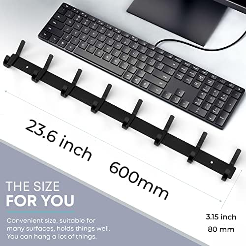 Coat Rack Wall Mount – 24 Inch Stainless Steel Hook Rail - Image 2