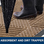 Smiry Front Door Mat Outside Entrance, Low Profile Rubber Doormat - Image 3